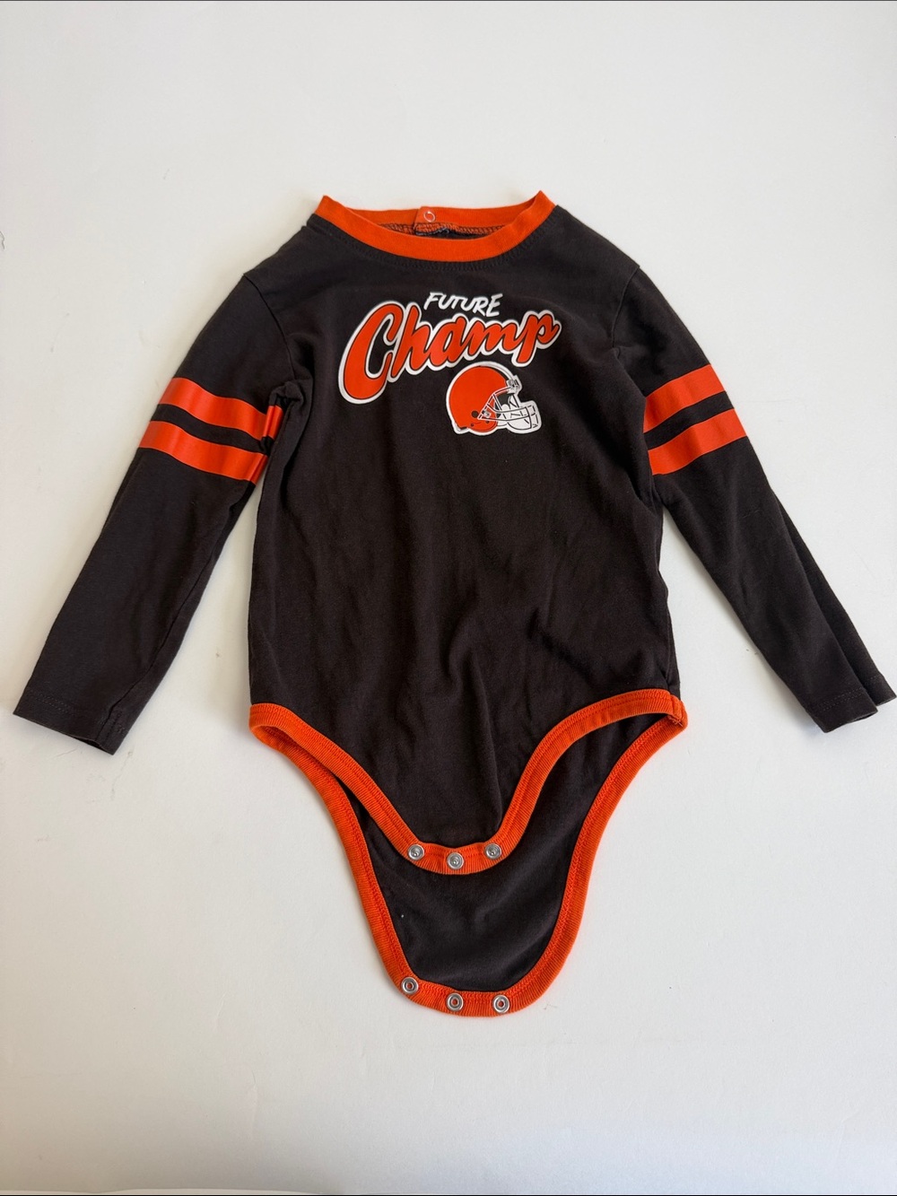 Future Champ NFL Browns Long-Sleeve One-Piece Bodysuit